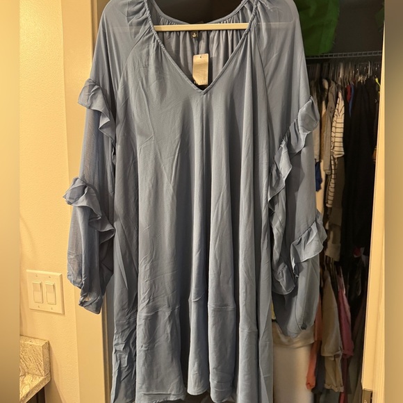 Torrid Blue Ruffled Bishop Sleeve Sundress - Picture 5 of 5